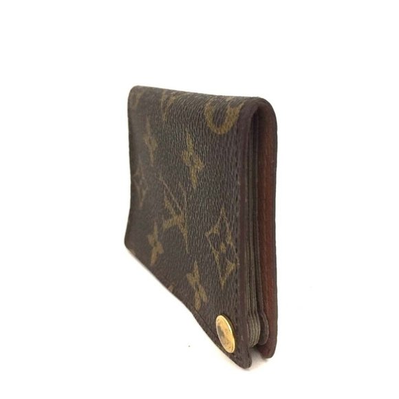 471181N Louis Vuitton Wallet Card Case Porte Billets Pression Brown Monogram - Picture 3 of 9